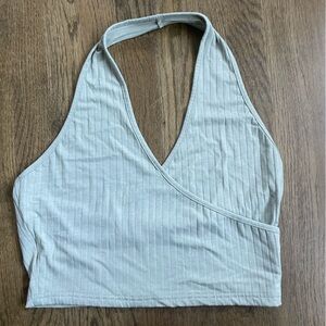Gray/Green Halter Top